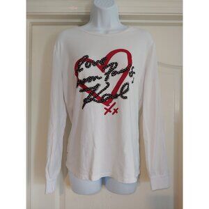 Karl Lagerfeld Blingy Love From Paris Long Sleeve T-Shirt Designer M